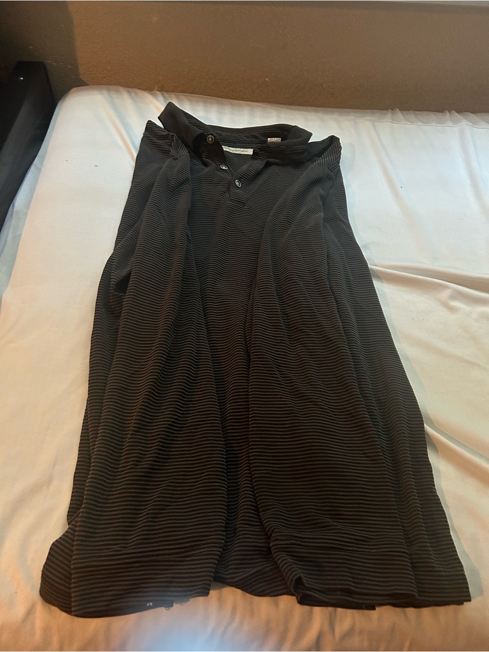 Tommy Bahama Black with Gray Thin-Strip Polo Shirt